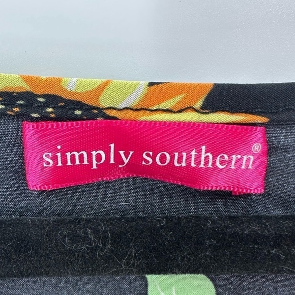 Simply Southern Sunflower Floral Swim Coverup Beach Poncho Pom Pom Trim One Size - Picture 4 of 8